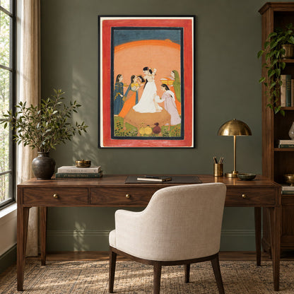 Royal Lady at Her Morning Toilette museum-grade art print in a study