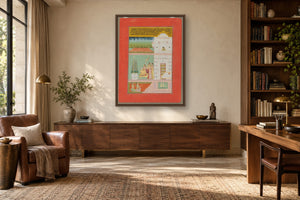 Royal Woman on Palace Terrace in a study room