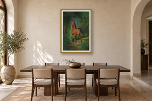 Running Horse styled in a premium dining room