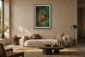 Running Horse styled in a premium living room