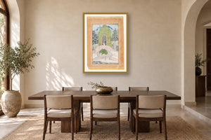 Lord Shiva in Forest Meditation museum-grade art print in a dining room