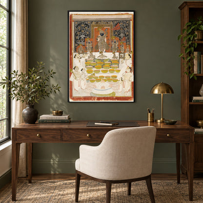Shrinathji Annakut Darshan museum-grade art print in a study