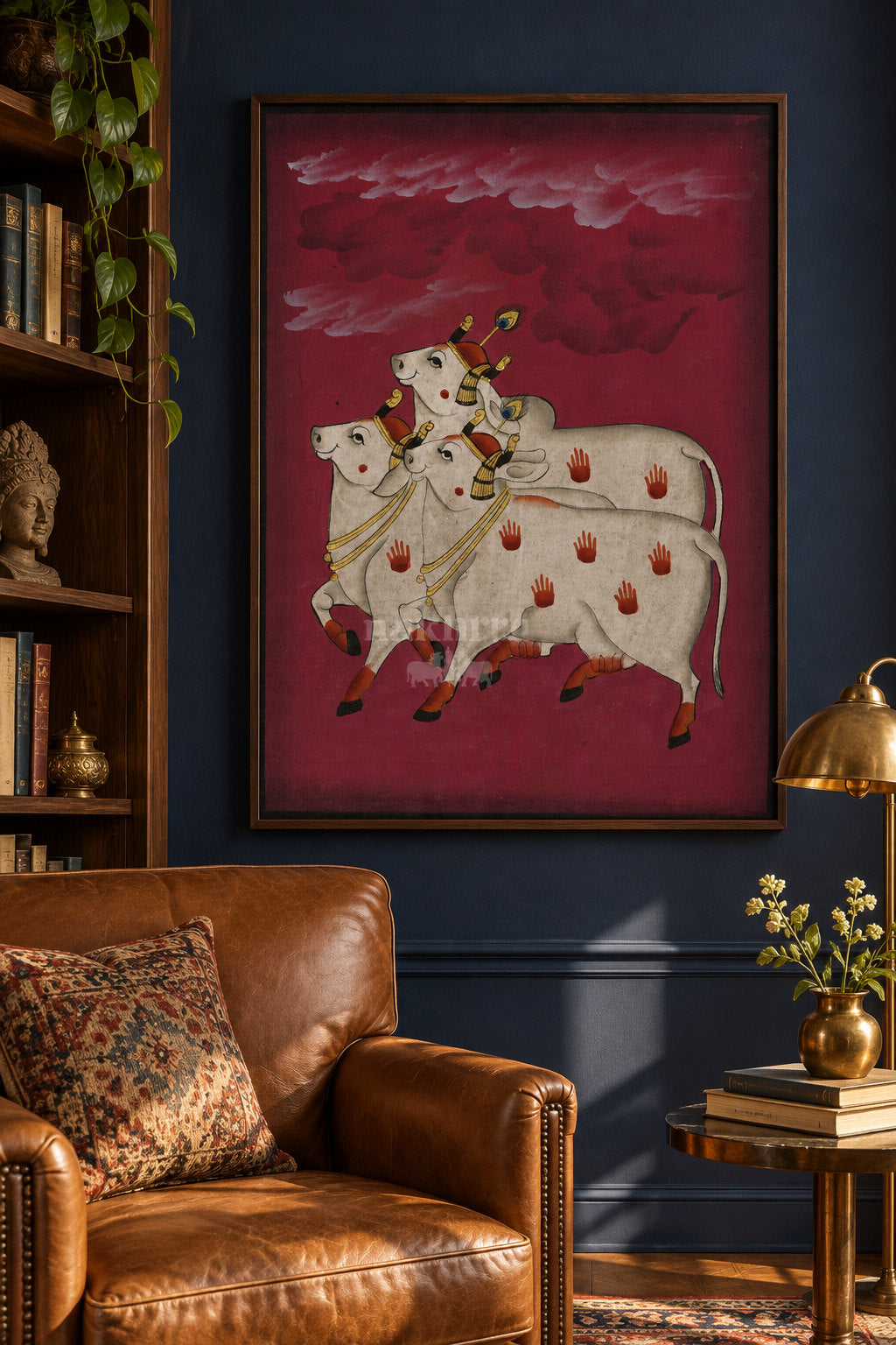 Three Cows beneath Maroon Clouds — room view 2