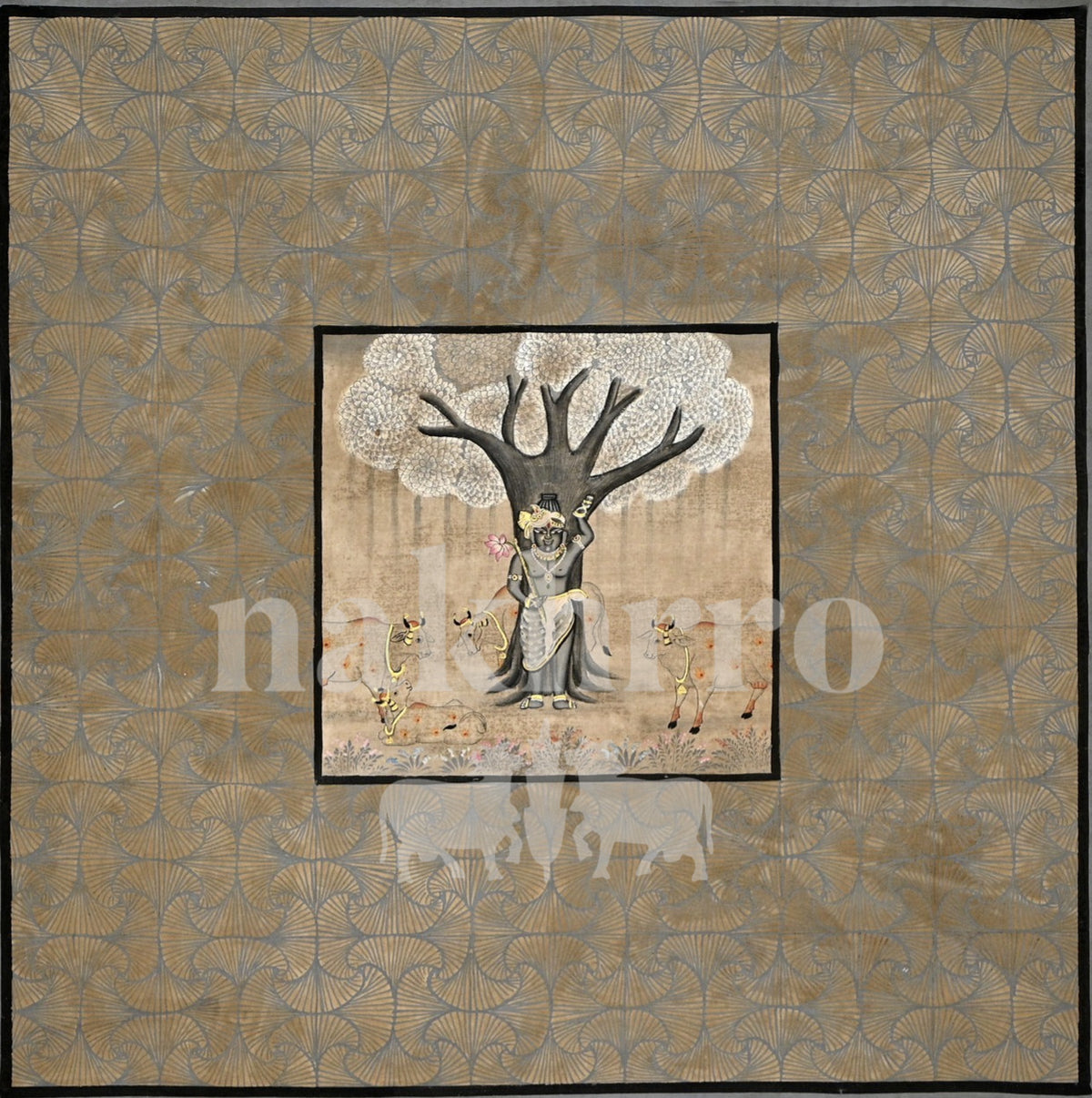 Tree of Life on a Muted Geometric Field — full artwork with Nakhrro watermark