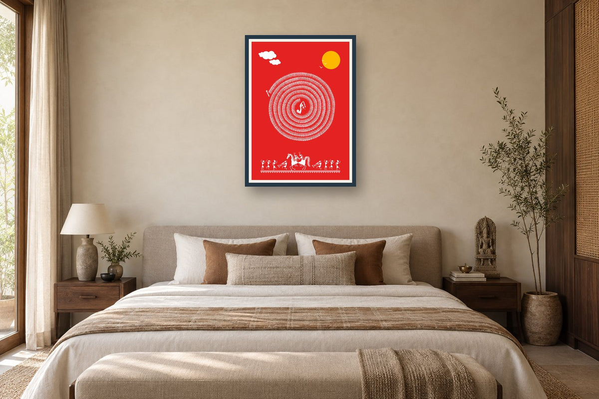Circle of Life with Peacock styled in a bedroom