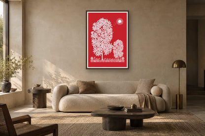 Forest of Life styled in a living room