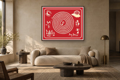 Moonlit Tarpa Dance styled in a living room