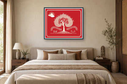 Sacred Tree and Drum Rhythms styled in a bedroom