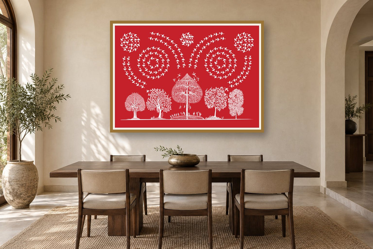 Spiral Flights over the Forest Grove styled in a dining room