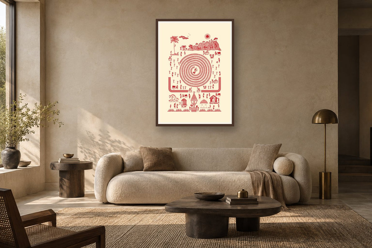 Tarpa Dance Village styled in a living room