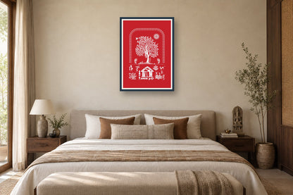 Tree and Courtyard Stories styled in a bedroom