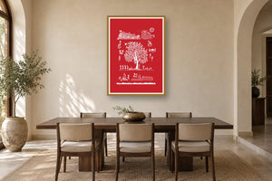 Tree of Village Life styled in a dining room