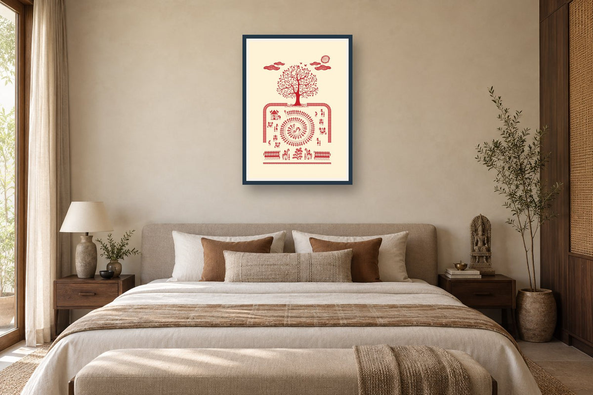 Tree and Spiral Procession styled in a bedroom