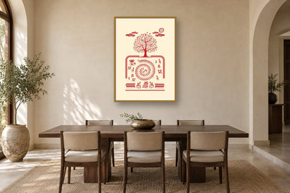 Tree and Spiral Procession styled in a dining room