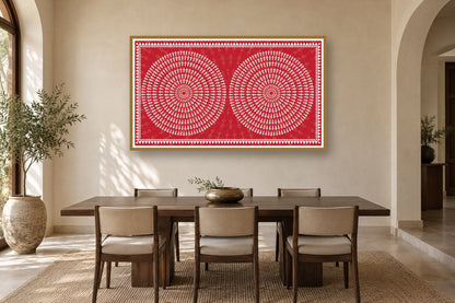 Twin Tarpa Circles styled in a dining room