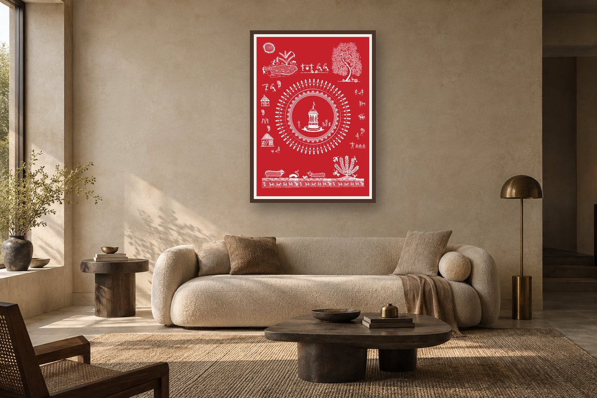 Village Shrine and the Cycle of Life styled in a living room