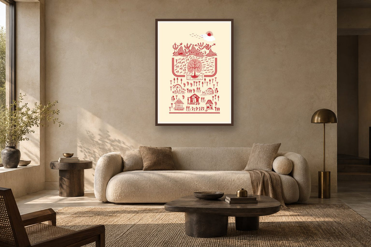 Village beneath the Sun styled in a living room