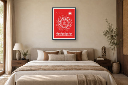 Village Wheel Celebration styled in a bedroom