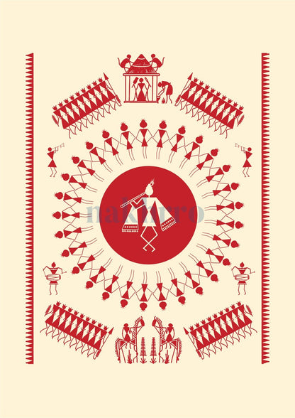 Wedding Celebration — Warli museum-grade art print